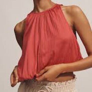 Anthropologie Halter Crop Bubble Top